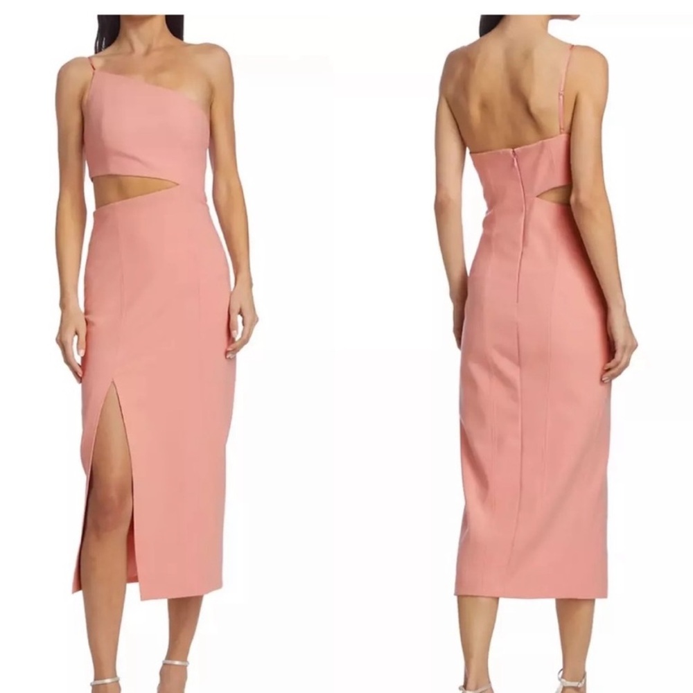 Clinq a Sept Pink slit dress, one shoulder , used once for a wedding. No flaws